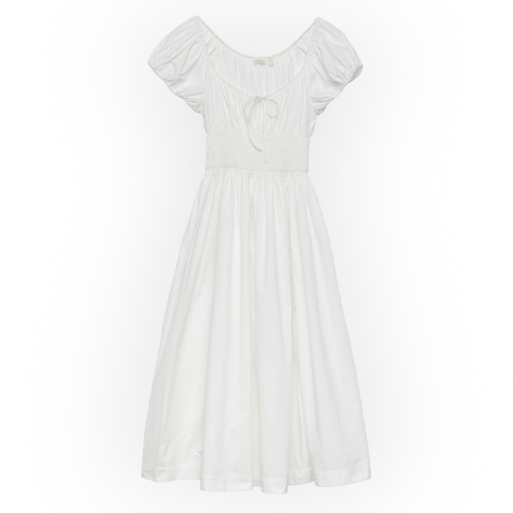 DÔEN Quinn organic cotton-poplin midi dress in 'Salt' - Picture 12 of 17